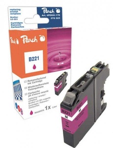 Peach, Peach Tintenpatrone magenta kompatibel zu Brother LC-221M, Peach B221 M Druckerpatrone ma ersetzt Brother LC-221M für z.B. Brother DCPJ 562 DW, Brother MFCJ 880 DW, Brother MFCJ 480 DW, Brother MFCJ 680 DW