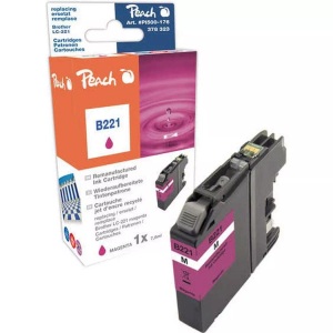 Peach, Peach Tintenpatrone magenta kompatibel zu Brother LC-221M, Peach B221 M Druckerpatrone ma ersetzt Brother LC-221M für z.B. Brother DCPJ 562 DW, Brother MFCJ 880 DW, Brother MFCJ 480 DW, Brother MFCJ 680 DW