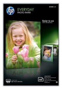 Hp, HP Normales Fotopapier glänzend 100 Blatt/10x15 cm, Hewlett Packard Everyday Foto Papier, 10cm x 15cm, InkJet, glossy, 200g, 100 Karten, CR757A