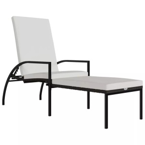 vidaXL, vidaXL Sonnenliege mit Fußhocker PE-Rattan Braun, vidaXL Sonnenliege mit Fußhocker PE-Rattan Braun