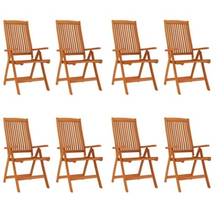 vidaXL, vidaXL Klappbare Gartenstühle 8 Stk. Massivholz Eukalyptus, vidaXL Klappbare Gartenstühle 8 Stk. Massivholz Eukalyptus