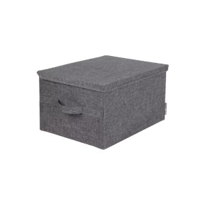 BIGSO, BIGSO - Aufbewahrungsbox SOLNA - Textil - dunkelgrau - 34/45/25 cm, BIGSO - Aufbewahrungsbox SOLNA - dunkelgrau - Textil - 34/45/25 cm