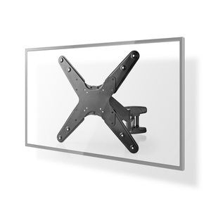 Nedis, Vertikale TV-Wandhalterung | 23-55 " | Maximal unterstütztes Bildschirmgewicht: 30 kg | Vertikale Bewegung: 0-282 mm | Minimaler Wandabstand: 61 mm | Maximaler Wandabstand: 565 mm | Neigbar | Drehbar | 3 Gelenkpunkte | ABS / Stahl | Schwarz