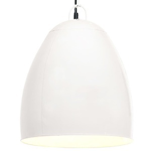 vidaXL, vidaXL Hängelampe Industriestil 25 W Weiß Rund 42 cm E27, VidaXL - Deckenleuchte eisen, 60 cm, Weiss