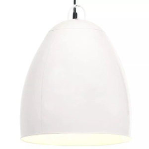vidaXL, vidaXL Hängelampe Industriestil 25 W Weiß Rund 42 cm E27, VidaXL - Deckenleuchte eisen, 60 cm, Weiss