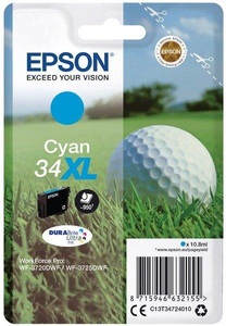 Epson, Original Tintenpatrone cyan Epson No. 34XL, T347240, Epson Tintenpatrone, blau, T347240, (950 Seiten)