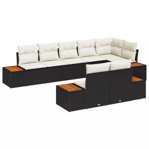vidaXL, VidaXL - Outdoor-sofa poly-rattan, One Size, Schwarz