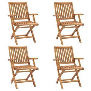 vidaXL, vidaXL Klappbare Gartenstühle 4 Stk. Massivholz Teak