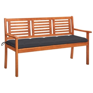 vidaXL, vidaXL 3-Sitzer-Gartenbank mit Auflage 150 cm Massivholz Eukalyptus, vidaXL 3-Sitzer-Gartenbank mit Auflage 150 cm Massivholz Eukalyptus