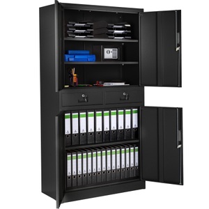TecTake, Aktenschrank mit 2 Schubfächern Aktenschrank mit 2 Schubfächern, Tectake - Aktenschrank Cosmo mit 2 Schubfächern 40x80x180cm abschliessbar, One Size, Schwarz Bedruckt