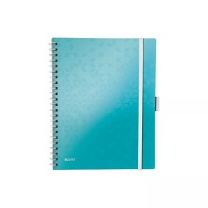Leitz, LEITZ Spiralbuch WOW A4 46440051 eisblau, Leitz Spiralblock WOW, A4, eisblau metallic, 4644-00-51