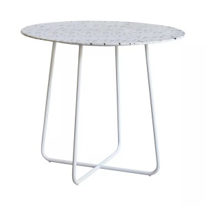 Tikamoon, Runder Tisch Premium-Terrazzo und Metall 4 Pers. Elio Runder Tisch Premium-Terrazzo und Metall 4 Pers. Elio, Tikamoon - Runder Tisch Premium-Terrazzo und Metall 4 Pers. Elio, 90cm, Weiss