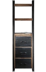 mutoni living, Regal Natural Factory natur antikschwarz 60x200, Regal Kuba Vintage natur 60x200
