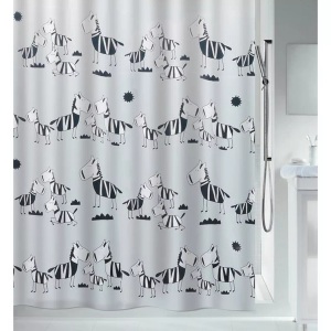 Spirella, Spirella Duschvorh. Zebi 180x200 black, Spirella Zebi Textilduschvorhang 180x200cm Schwarz