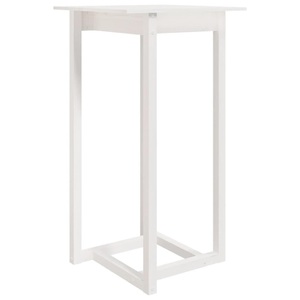 vidaXL, vidaXL Bartisch Weiß 60x60x110 cm Massivholz Kiefer, vidaXL Bartisch Weiß 60x60x110 cm Massivholz Kiefer