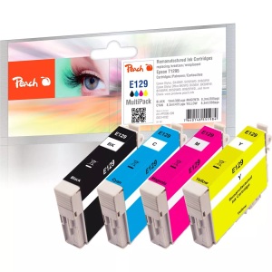 Peach, Peach Patrone Epson T1295 MultiPack Retail Comp., Peach E129 4 Druckerpatronen XL (bk, c/m/y) ersetzt Epson T1295, C13T12954010 für z.B. Epson Stylus Office BX 925 FWD, Epson Stylus Office B 42 WD