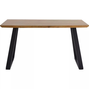 Mobilia, Mobilia - Tisch 140x80 cm - natur, Beine schwarz, Esstisch mit Eiche-Dekor natur 140x80
