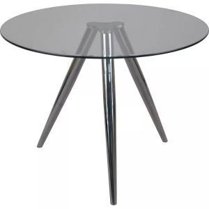 mutoni casual, Esstisch Glas Chrom rund 100x100cm, Esstisch Glas Chrom rund 100x100cm