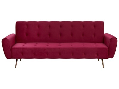 Beliani, Schlafcouch aus Samtstoff Retro SELNES Schlafcouch aus Samtstoff Retro SELNES, 