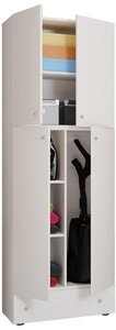 MID.YOU, MID.YOU Mehrzweckschrank in weiss , Lona Xxl , Kunststoff , 1 Schubladen , 70x200x39 cm , melaminharzbeschichtet,Nachbildung , stehend , 000657007666, VCM - Holz Besenschrank Staubsauger Putzschrank Haushaltsschrank Schublade Lona S, 70 CM, Weiss