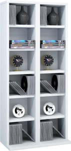 VCM, Holz CD DVD Stand Regal Schrank Aufbewahrung Standregal Ständer Milano Holz CD DVD Stand Regal Schrank Aufbewahrung Standregal Ständer Milano, VCM - Holz CD DVD Stand Regal | mit Platz für 204 CDs oder 72 DVDs 40-Videos Maße: H. 92 x B. 42 T. 20 cm Elegantes CD/DVD Blu, 42cm, Weiss