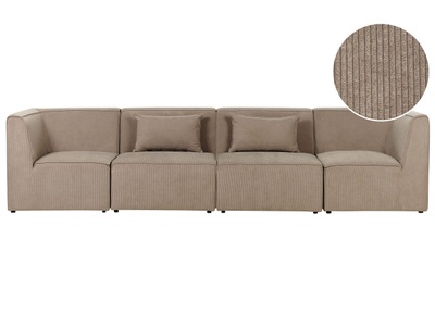 Beliani, Modulsofa aus Cord Modern LEMVIG Modulsofa aus Cord Modern LEMVIG, Beliani - Modulsofa aus Cord Modern LEMVIG, One Size, Taupe
