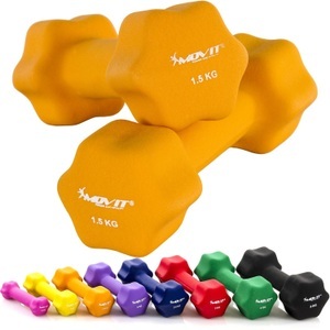 Movit, Profi Neopren Hanteln 2er Set Unisex Orange 1.5KG, 