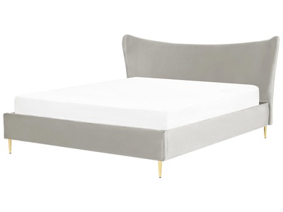 Beliani, Bett mit Lattenrost aus Samtstoff Modern CHALEIX Bett mit Lattenrost aus Samtstoff Modern CHALEIX