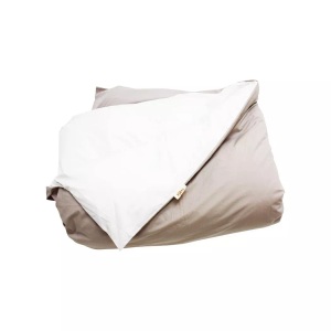 Zizzz, Perkal Duvetbezug Perkal Duvetbezug, Duvetbezug aus Perkal ? 240x240cm ? Weiss & Beige ? Mit Reissverschluss