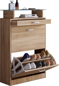 VCM, Holz Regal Kipper Schuhregal Schuhschrank Schuhkipper 2 Klappen Ablage Braso Holz Regal Kipper Schuhregal Schuhschrank Schuhkipper 2 Klappen Ablage Braso, VCM - Holz Regal Kipper Schuhregal Schuhschrank Schuhkipper 2 Klappen Ablage Sipos M, One Size, Sonoma-Eiche