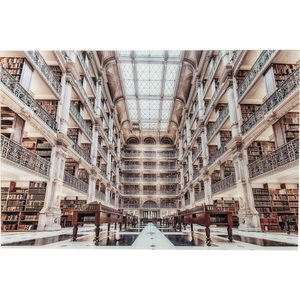 Kare Design, Bild Glas Library 100x150cm, Bild Glas Library 100x150cm