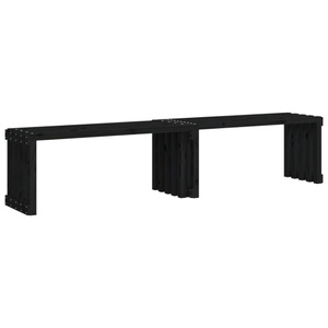 vidaXL, vidaXL Gartenbank Ausziehbar Schwarz 212,5x40,5x45cm Massivholz Kiefer, vidaXL Gartenbank Ausziehbar Schwarz 212,5x40,5x45cm Massivholz Kiefer