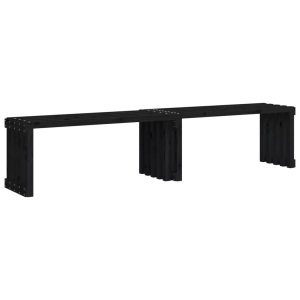 vidaXL, vidaXL Gartenbank Ausziehbar Schwarz 212,5x40,5x45cm Massivholz Kiefer, vidaXL Gartenbank Ausziehbar Schwarz 212,5x40,5x45cm Massivholz Kiefer