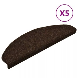 vidaXL, vidaXL Selbstklebende Treppenmatten 5 Stk. Braun 65x21x4cm Nadelvlies, vidaXL Selbstklebende Treppenmatten 5 Stk. Braun 65x21x4cm Nadelvlies