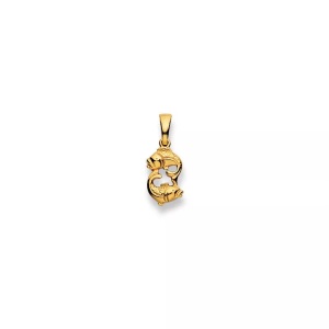 MUAU Schmuck, Anhänger Sternzeichen Fische Gelbgold 750, 19x8mm Damen Gelbgold ONE SIZE, MUAU Schmuck - Anhänger Sternzeichen Fische Gelbgold 750, 19x8mm, One Size,