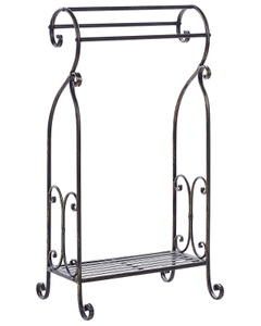 Beliani, Beliani Handtuchständer Antik Optik schwarz 49 x 91 cm freistehend 3 Arme LINARES, Beliani - Handtuchständer aus Eisen Retro LINARES, One Size, Schwarz