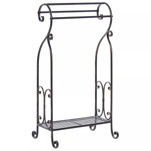 Beliani, Beliani Handtuchständer Antik Optik schwarz 49 x 91 cm freistehend 3 Arme LINARES, Beliani - Handtuchständer aus Eisen Retro LINARES, One Size, Schwarz