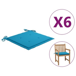 vidaXL, vidaXL Gartenstuhl-Sitzkissen 6 Stk. Blau 50x50x4 cm Stoff, vidaXL Gartenstuhl-Kissen 6 Stk. Blau 50x50x3 cm Oxford-Gewebe