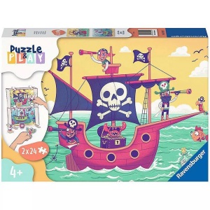 RAVENSBURGER SPIELEVERLAG, Puzzle&Play Piraten 2 (Puzzle), Puzzle PUZZLE&PLAY - PIRATEN 2 2x24-teilig