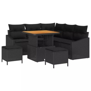 vidaXL, VidaXL - Outdoor-sofa poly-rattan, One Size, Schwarz