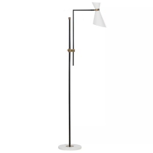 Beliani, Stehleuchte aus Eisen Modern MELAWI Stehleuchte aus Eisen Modern MELAWI, Beliani - Stehlampe aus Eisen Modern MELAWI, One Size, Weiss Bunt