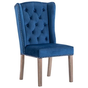 vidaXL, vidaXL Esszimmerstuhl Blau Samt, vidaXL Esszimmerstuhl Blau Samt