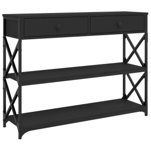vidaXL, vidaXL Konsolentisch Schwarz 100x28x75 cm Holzwerkstoff, vidaXL Konsolentisch Schwarz 100x28x75 cm Holzwerkstoff