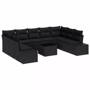 vidaXL, VidaXL - Garten-sofa poly-rattan, One Size, Schwarz