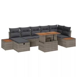 vidaXL, VidaXL - Garten-sofa-set poly-rattan, One Size, Grau, VidaXL - Gartenmöbel poly-rattan, One Size, Grau