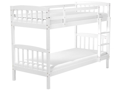 Beliani, Beliani Hochbett Weiss 90 x 200 cm REVIN, Beliani - Hochbett aus Kiefernholz Skandinavisch REVIN, 90x200 cm, Weiss Bunt