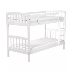 Beliani, Beliani Hochbett Weiss 90 x 200 cm REVIN, Beliani - Hochbett aus Kiefernholz Skandinavisch REVIN, 90x200 cm, Weiss Bunt