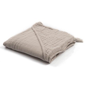OrganicEra, OrganicEra Kapuzen-Handtuch MUSLIN in grau, 