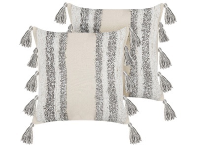 Beliani, Dekokissen aus Baumwolle Boho HELICONIA Dekokissen aus Baumwolle Boho HELICONIA, 
