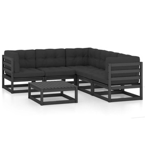 vidaXL, vidaXL 6-tlg. Garten-Lounge-Set mit Kissen Kiefer Massivholz, vidaXL 6-tlg. Garten-Lounge-Set mit Kissen Kiefer Massivholz